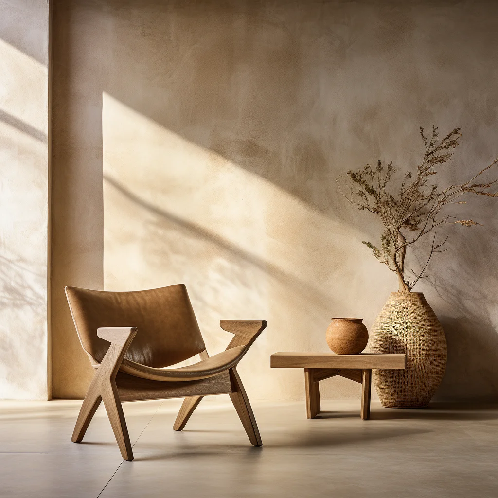 Sienna Chair in wood and leather