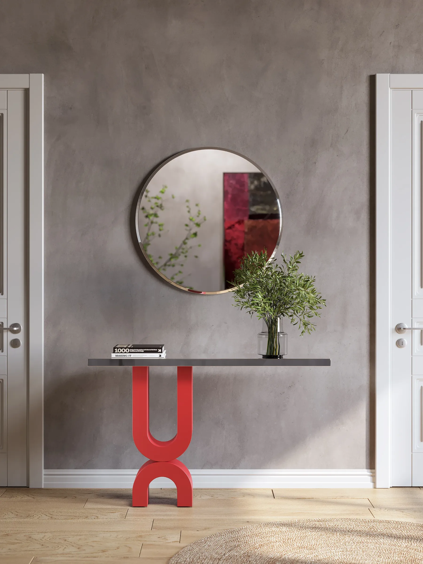 Magnet Console in matte PU and stainless steel