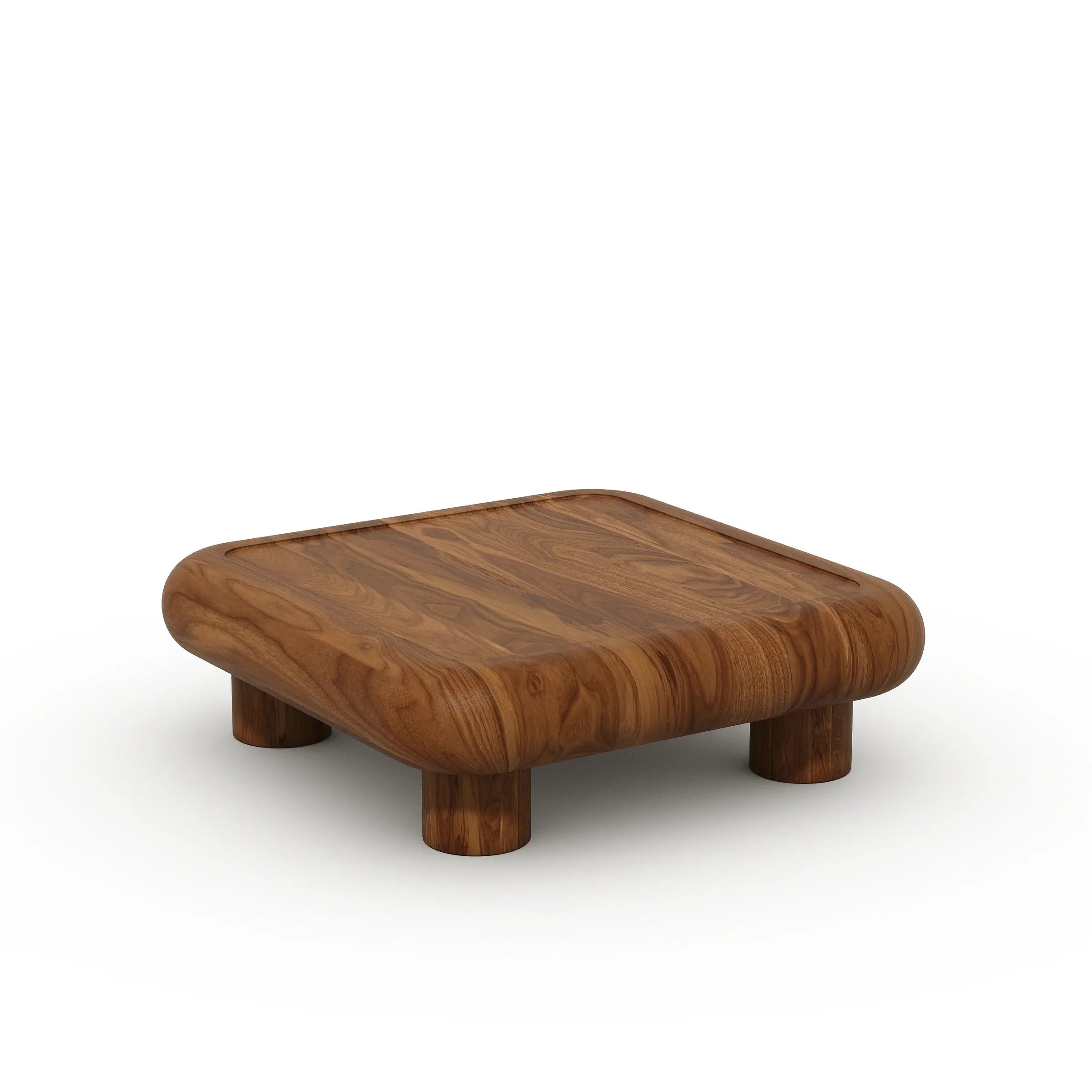 Fat Center Table - 3/4 view in solid teak