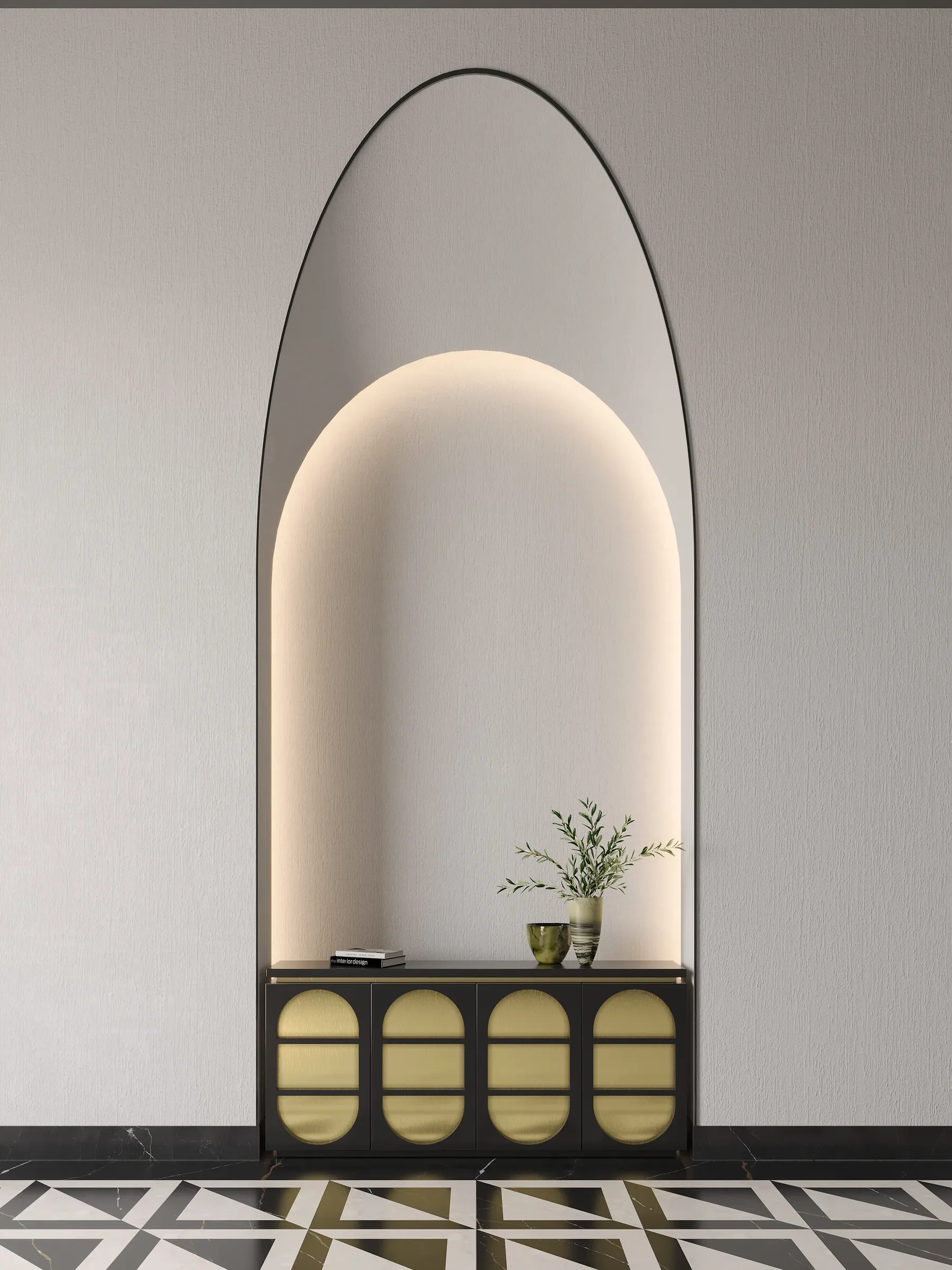 Pill Sideboard in high gloss PU and stainless steel